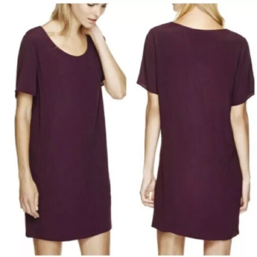 ARITZIA WILFRED FREE Teigen Dress in Maroon Shift Dress Scoopneck Medium